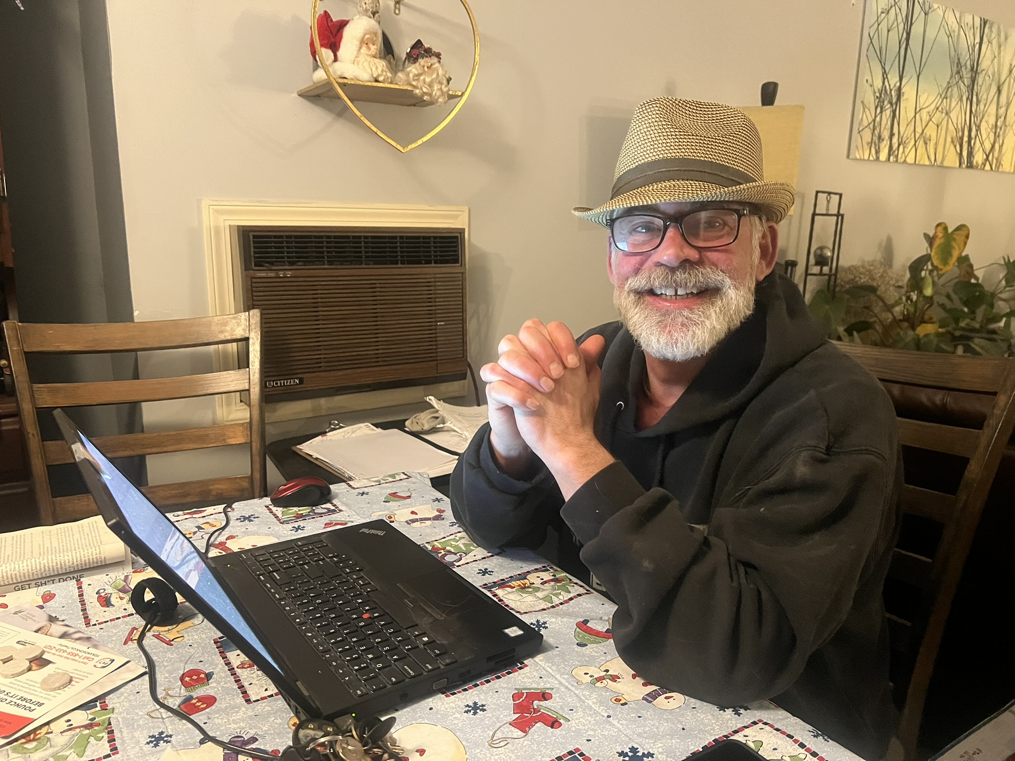 Duane Antony Forrest at kitchen table